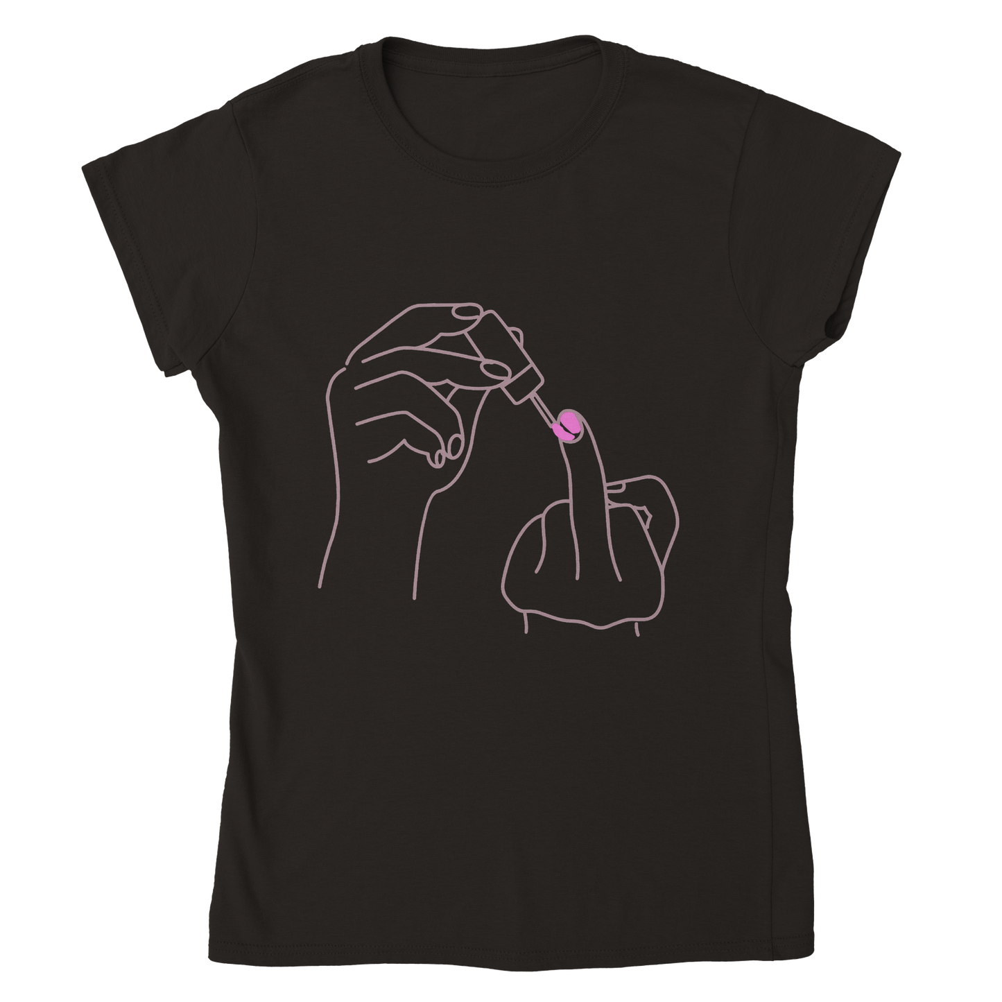 Ladylike Middle Finger - Classic Womens Crewneck T-shirt