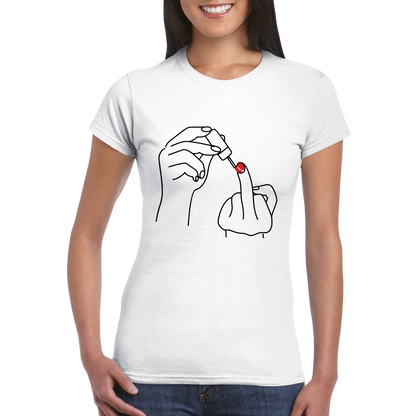 Ladylike Middle Finger - Classic Womens Crewneck T-shirt
