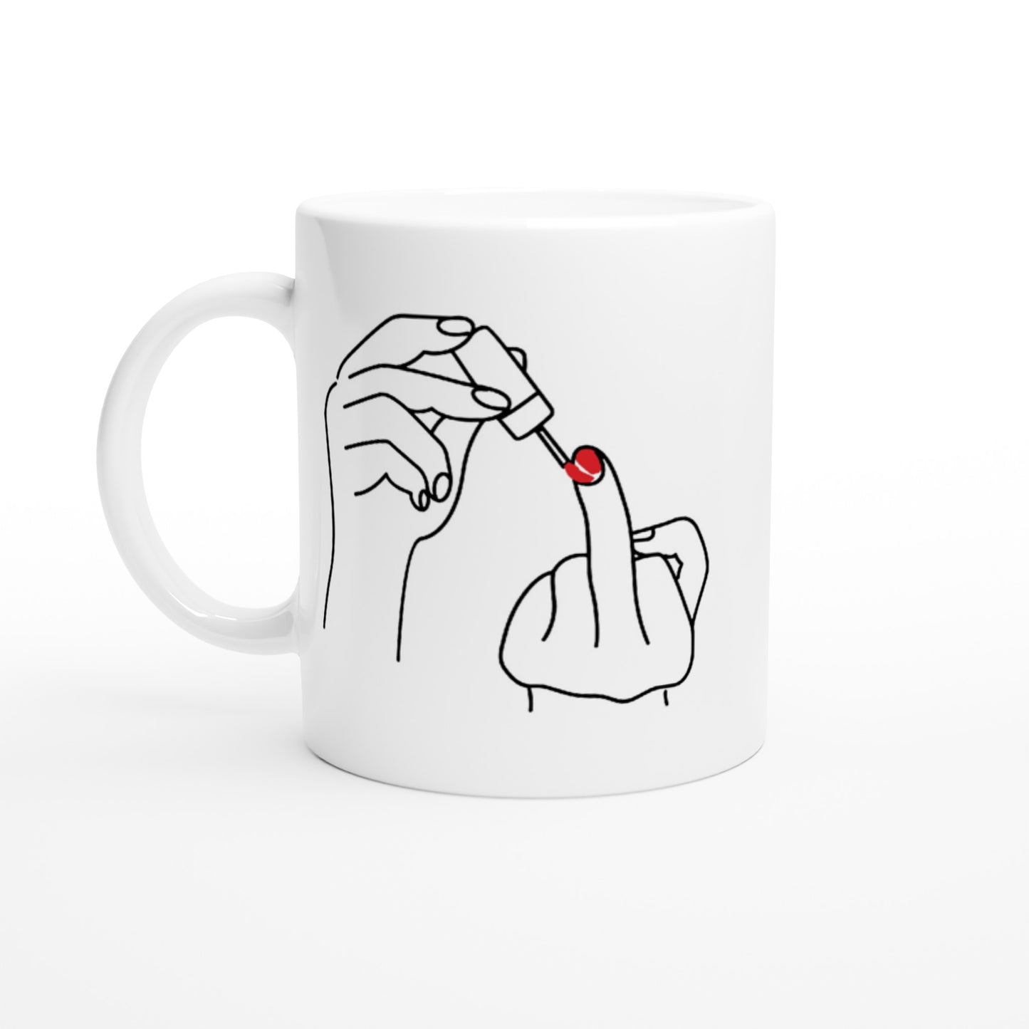 Ladylike Middle Finger - White 11oz Ceramic Mug