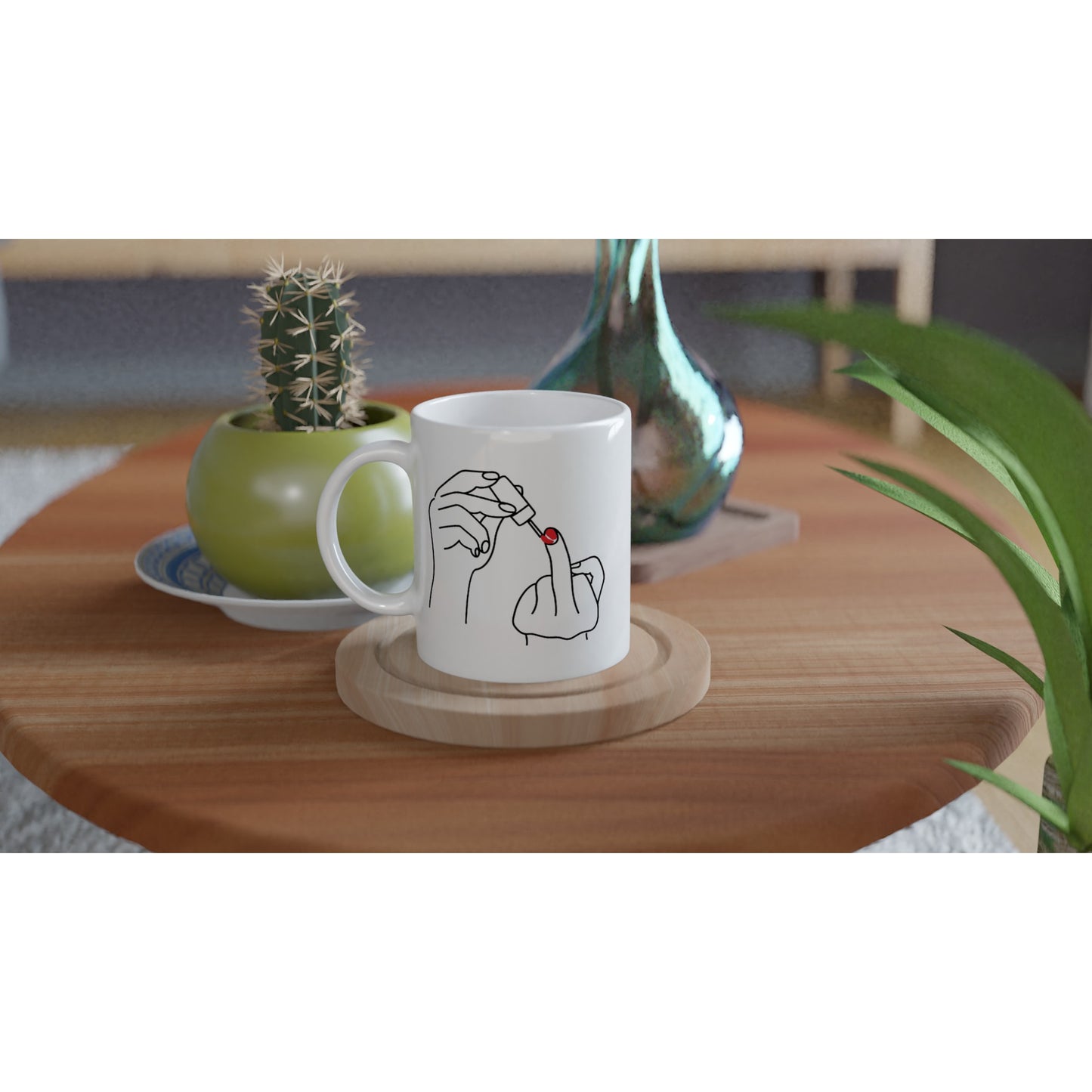 Ladylike Middle Finger - White 11oz Ceramic Mug