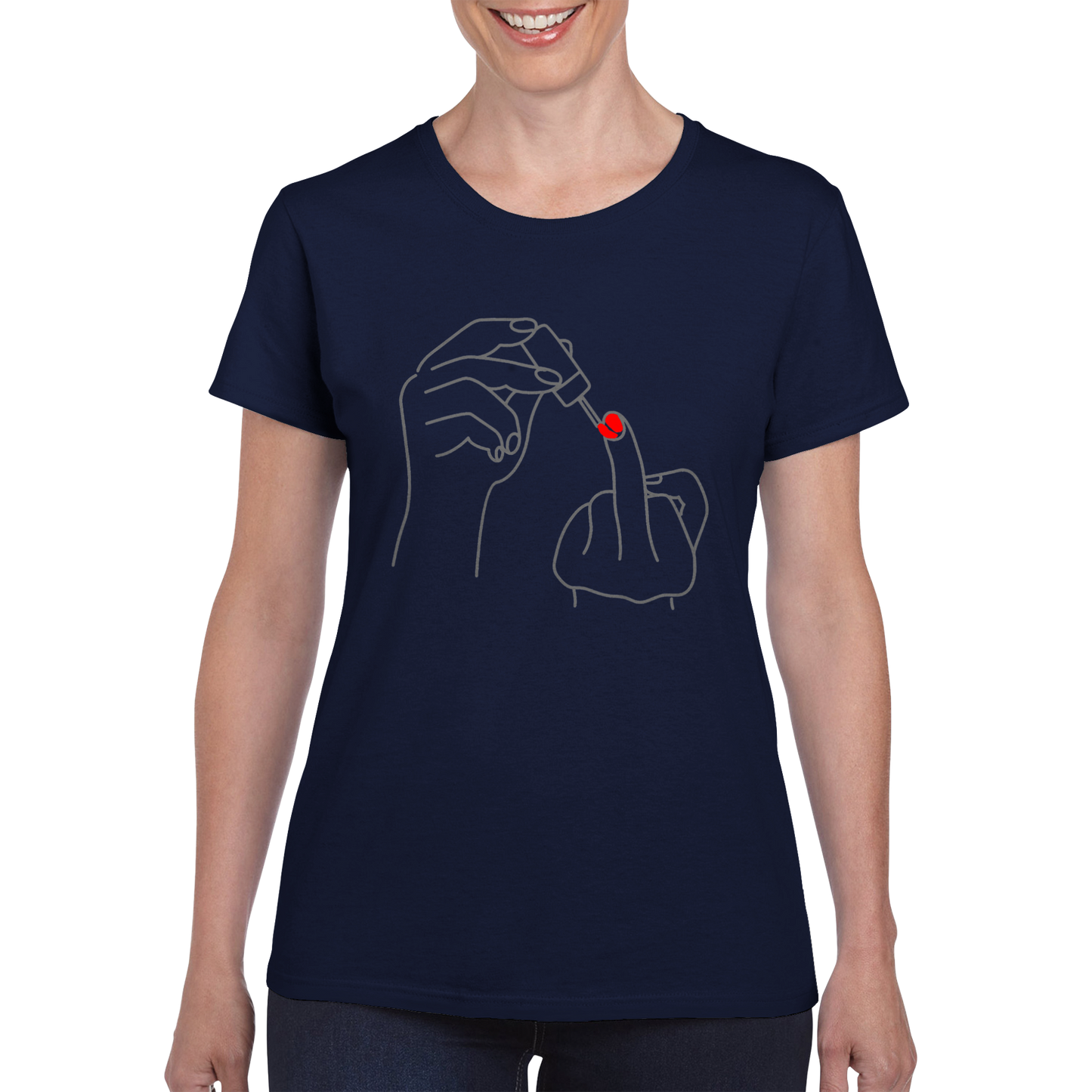 Ladylike Middle Finger - Heavyweight Womens Crewneck T-shirt