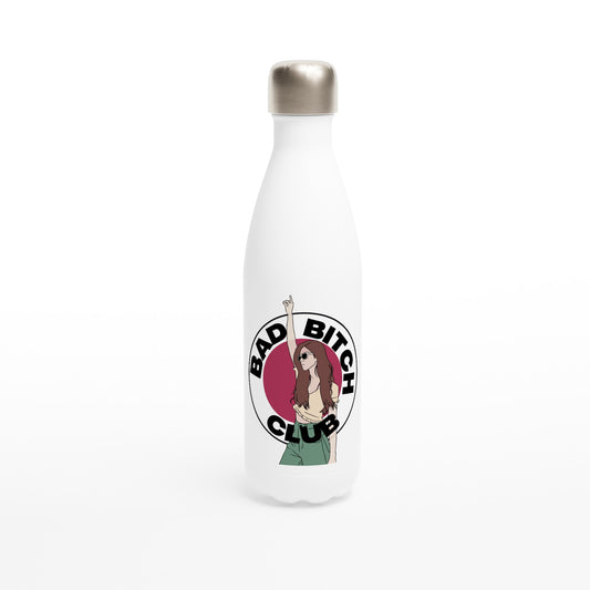 Bad Bitch Club - White 17oz Stainless Steel Water Bottle