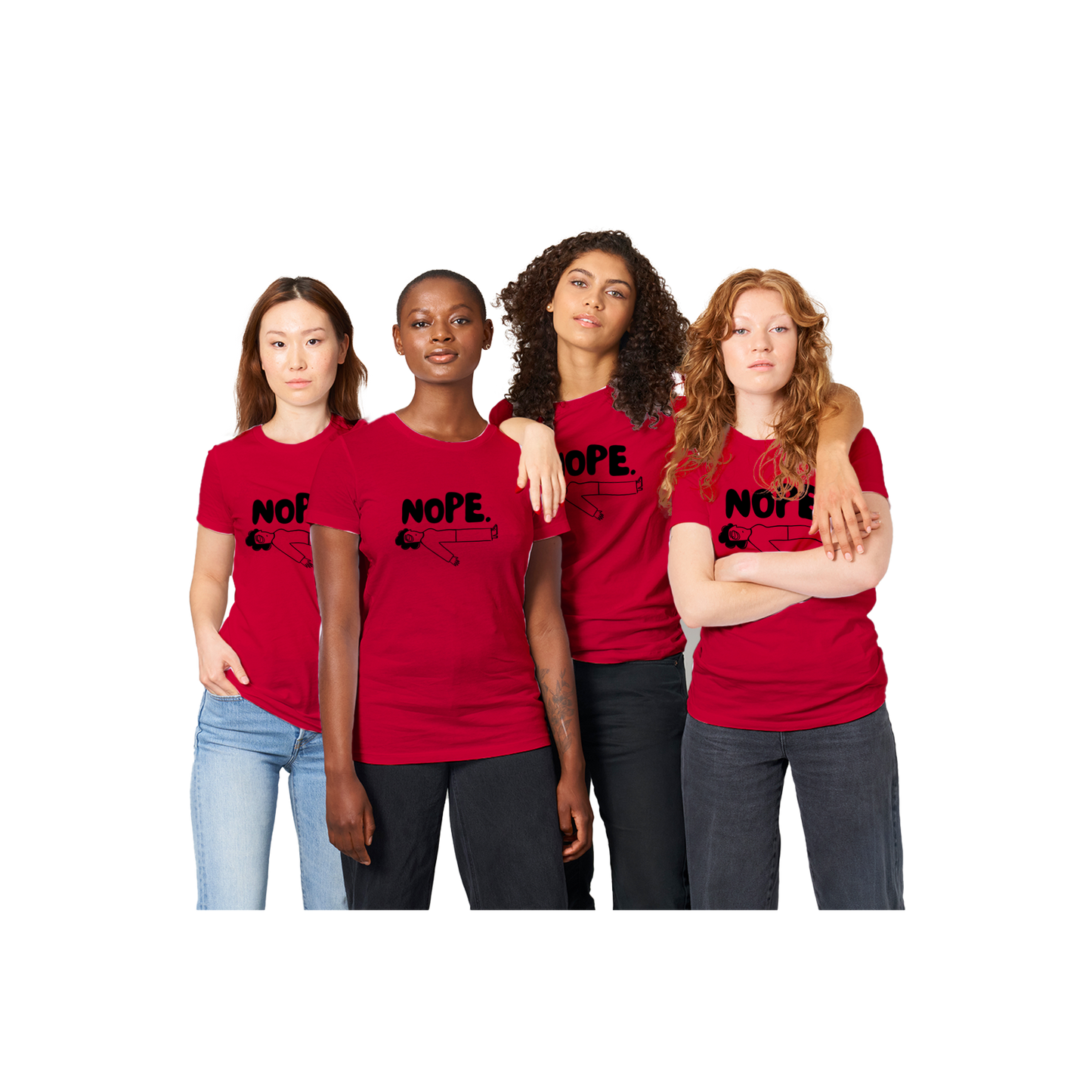 NOPE - Premium Womens Crewneck T-shirt