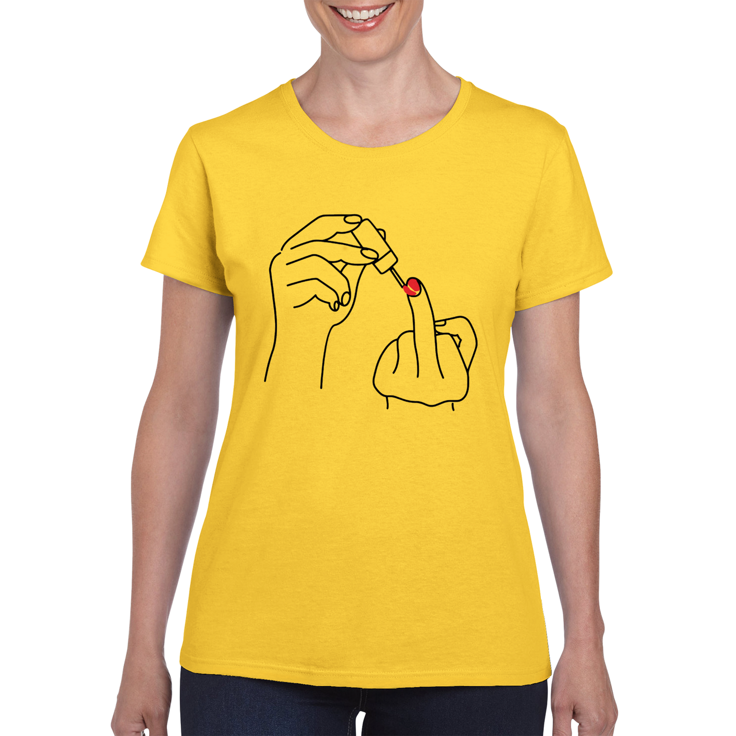 Ladylike Middle Finger - Heavyweight Womens Crewneck T-shirt