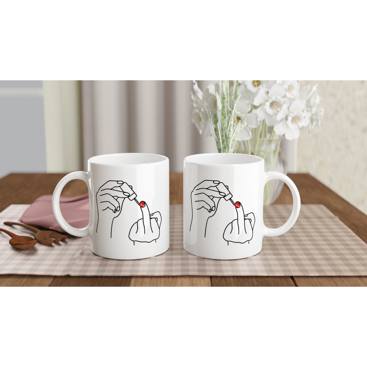 Ladylike Middle Finger - White 11oz Ceramic Mug
