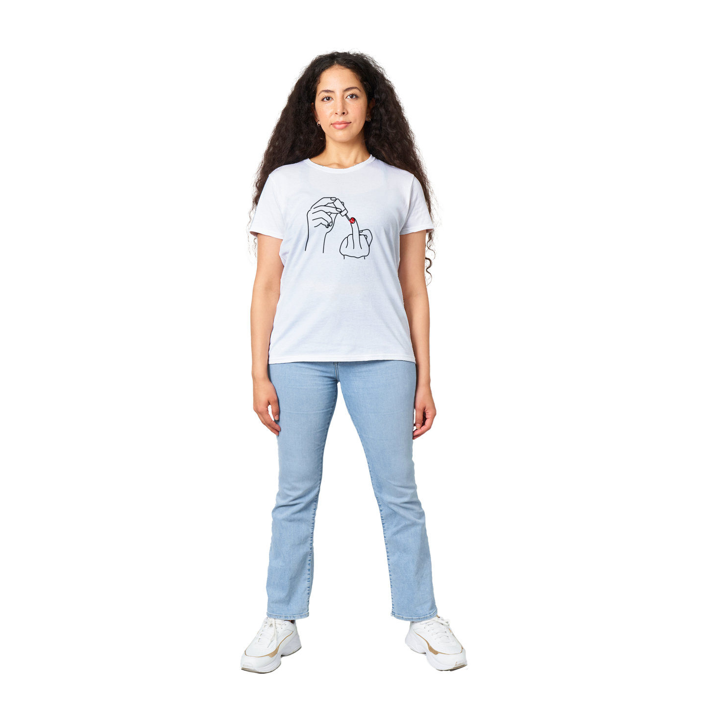 Ladylike Middle Finger - Heavyweight Womens Crewneck T-shirt