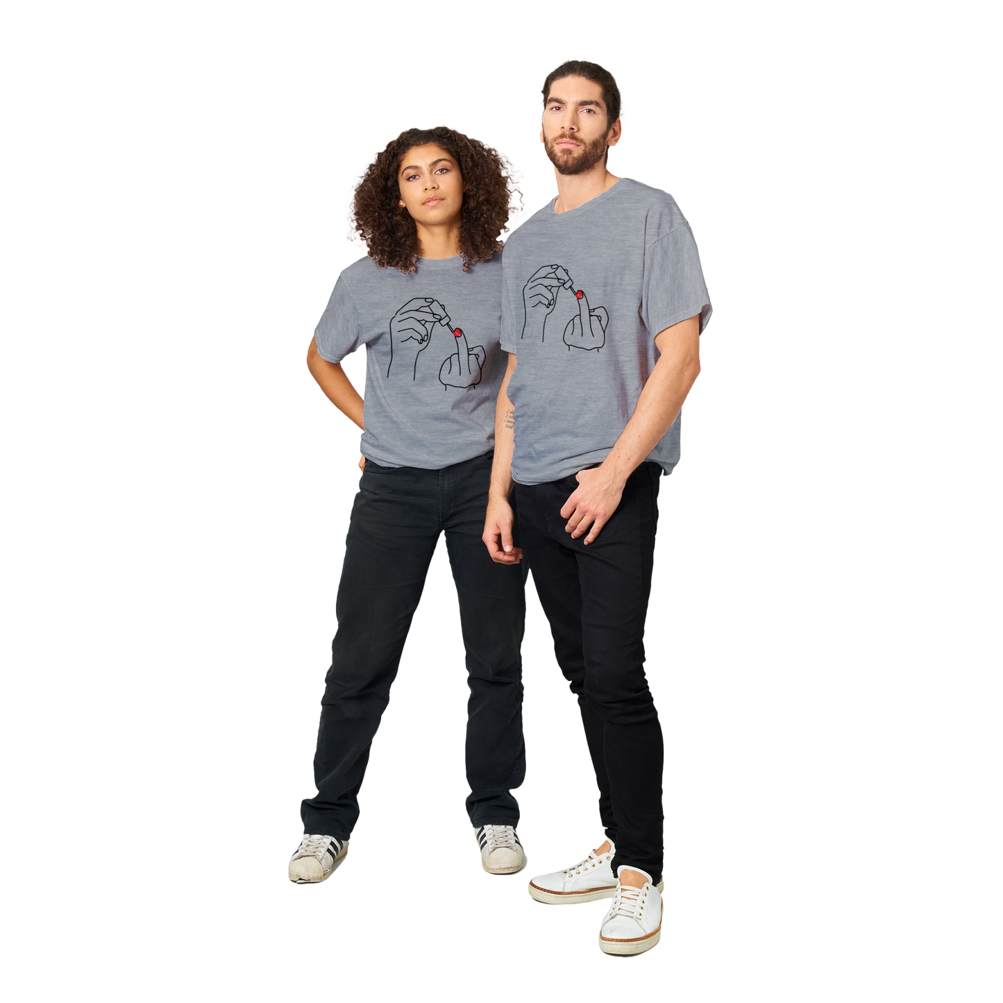 Ladylike Middle Finger - Heavyweight Unisex Crewneck T-shirt