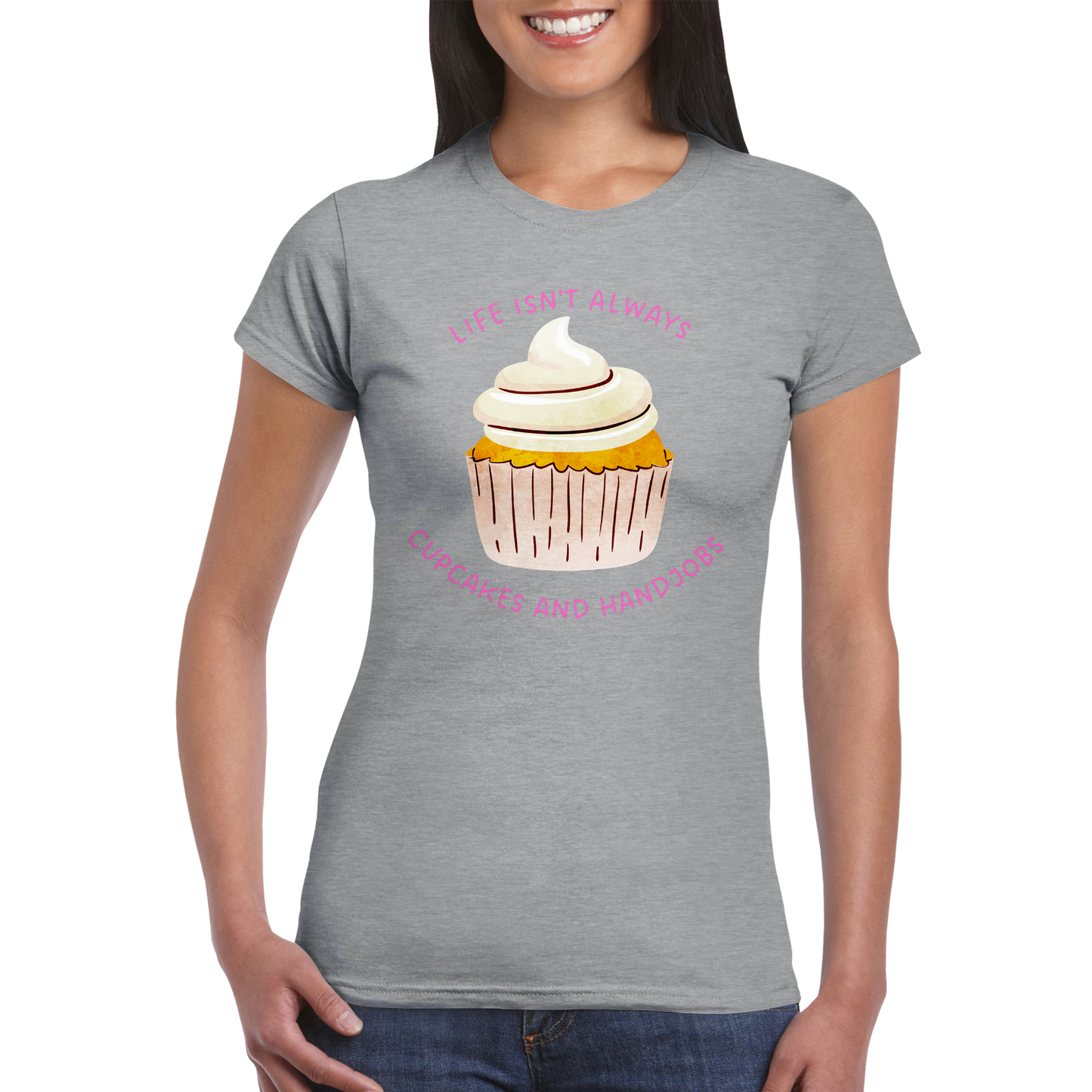 Cupcakes & Handjobs Classic Womens Crewneck T-Shirt