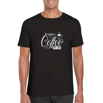 Chaos and Coffee Sarcasm Shirt - Classic Unisex Crewneck T-shirt