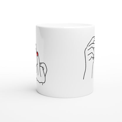 Ladylike Middle Finger - White 11oz Ceramic Mug
