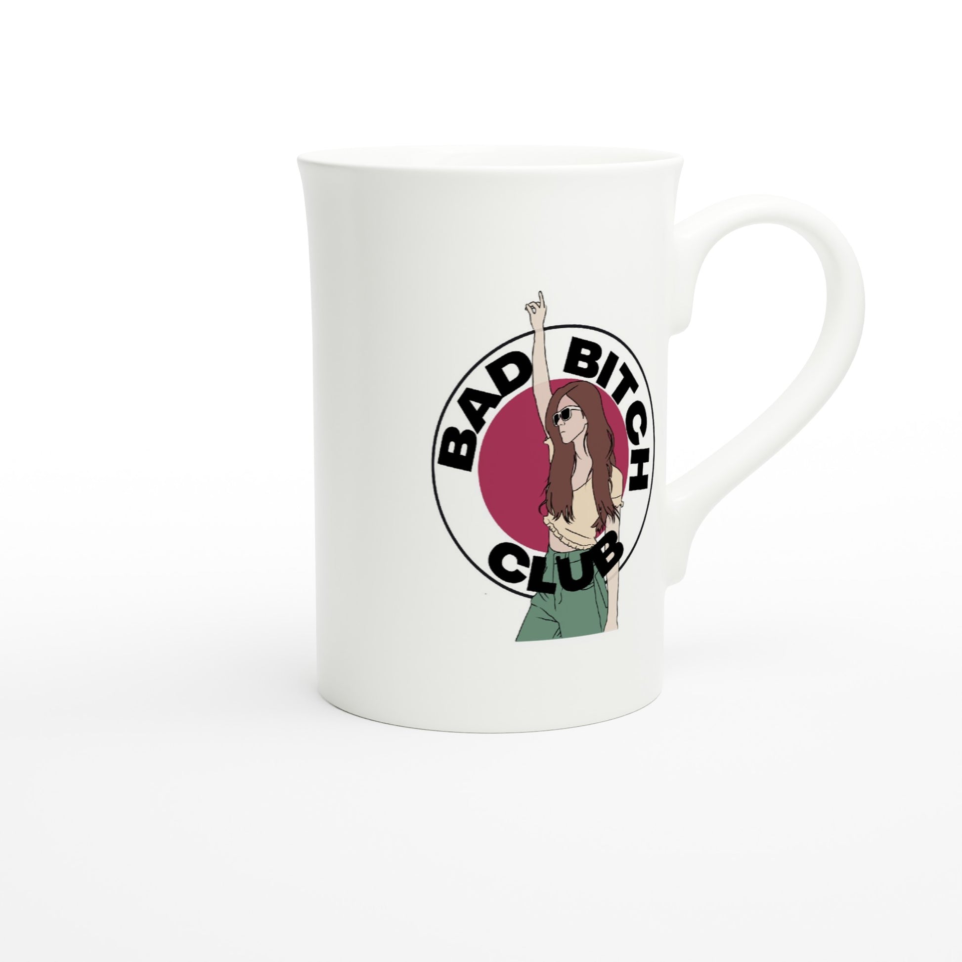 Bad Bitch Club - White 10oz Porcelain Slim Mug – Bad Mum Designs