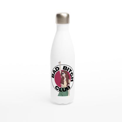 Bad Bitch Club - White 17oz Stainless Steel Water Bottle
