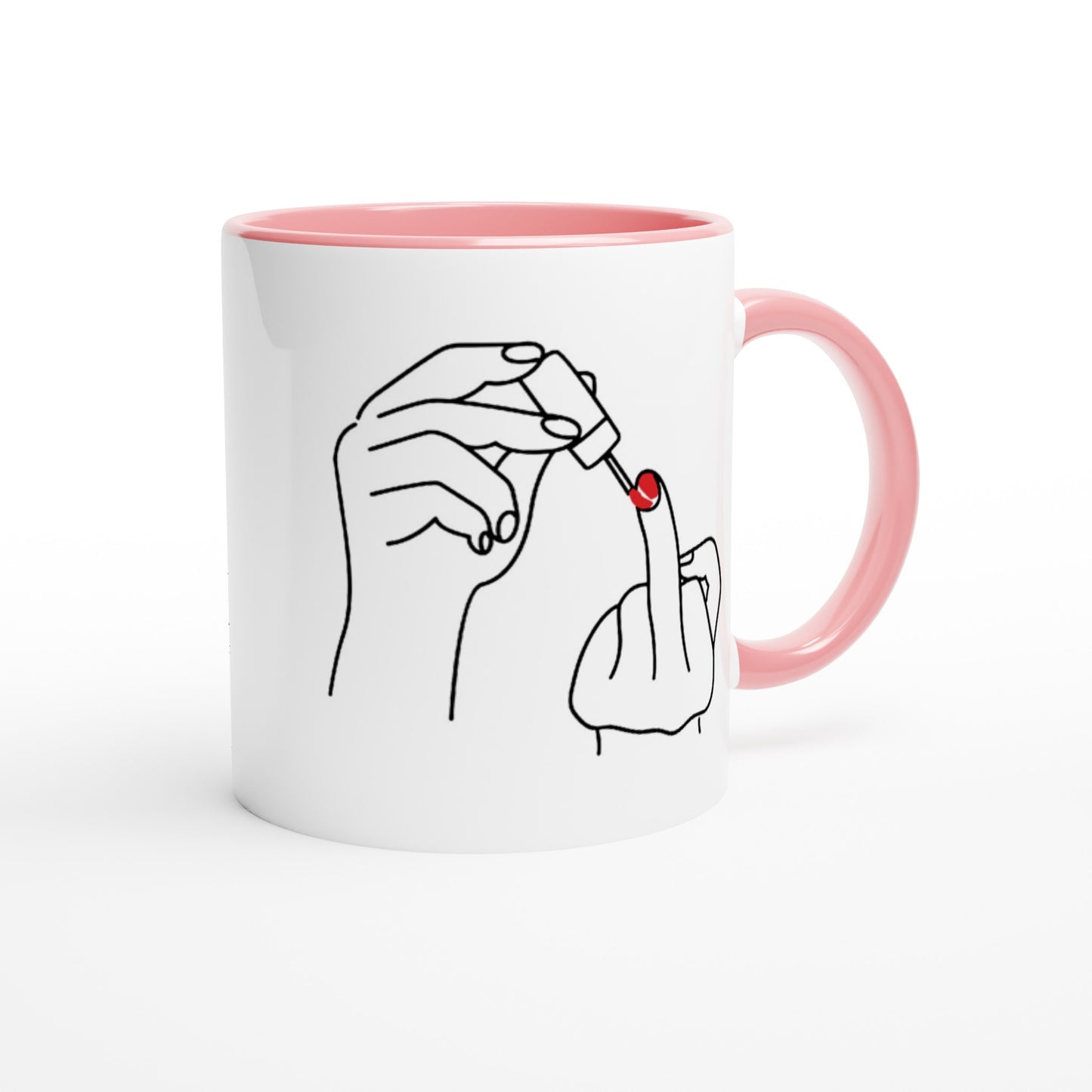 Ladylike Middle Finger - White 11oz Ceramic Mug with Color Inside