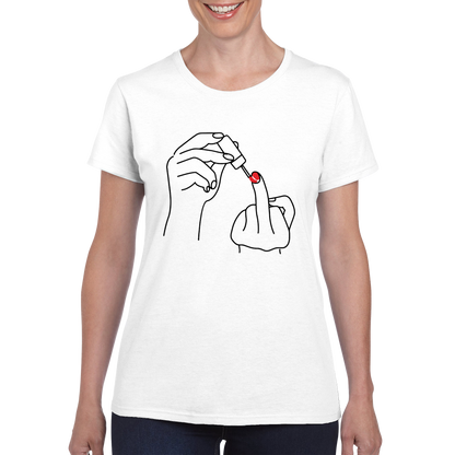 Ladylike Middle Finger - Heavyweight Womens Crewneck T-shirt