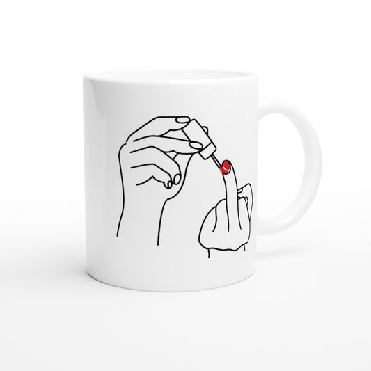 Ladylike Middle Finger - White 11oz Ceramic Mug