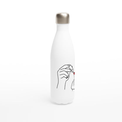 Ladylike Middle Finger - White 17oz Stainless Steel Water Bottle