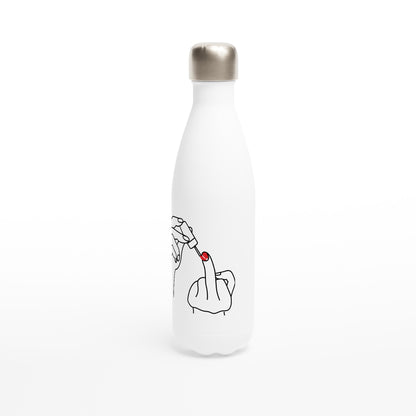 Ladylike Middle Finger - White 17oz Stainless Steel Water Bottle