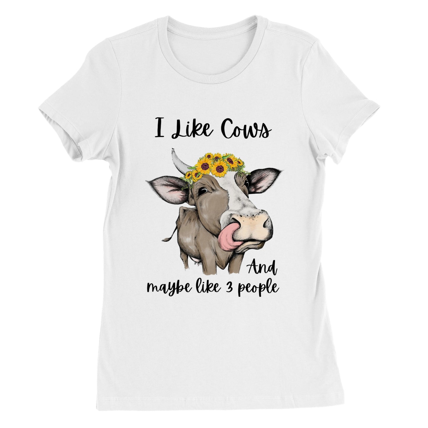 I Like Cows - Premium Womens Crewneck T-shirt