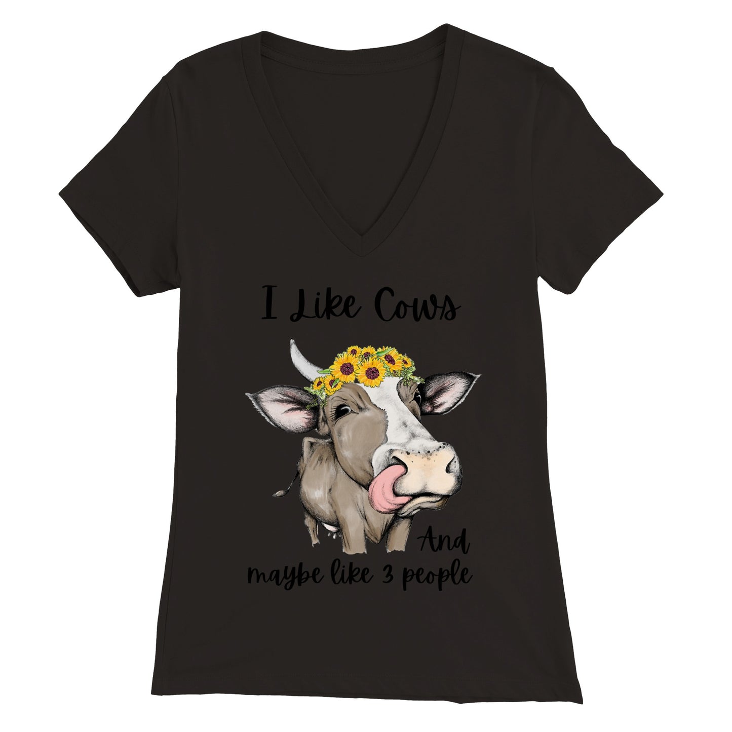 I Like Cows - Premium Womens V-Neck T-shirt