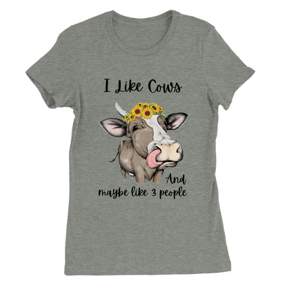 I Like Cows - Premium Womens Crewneck T-shirt