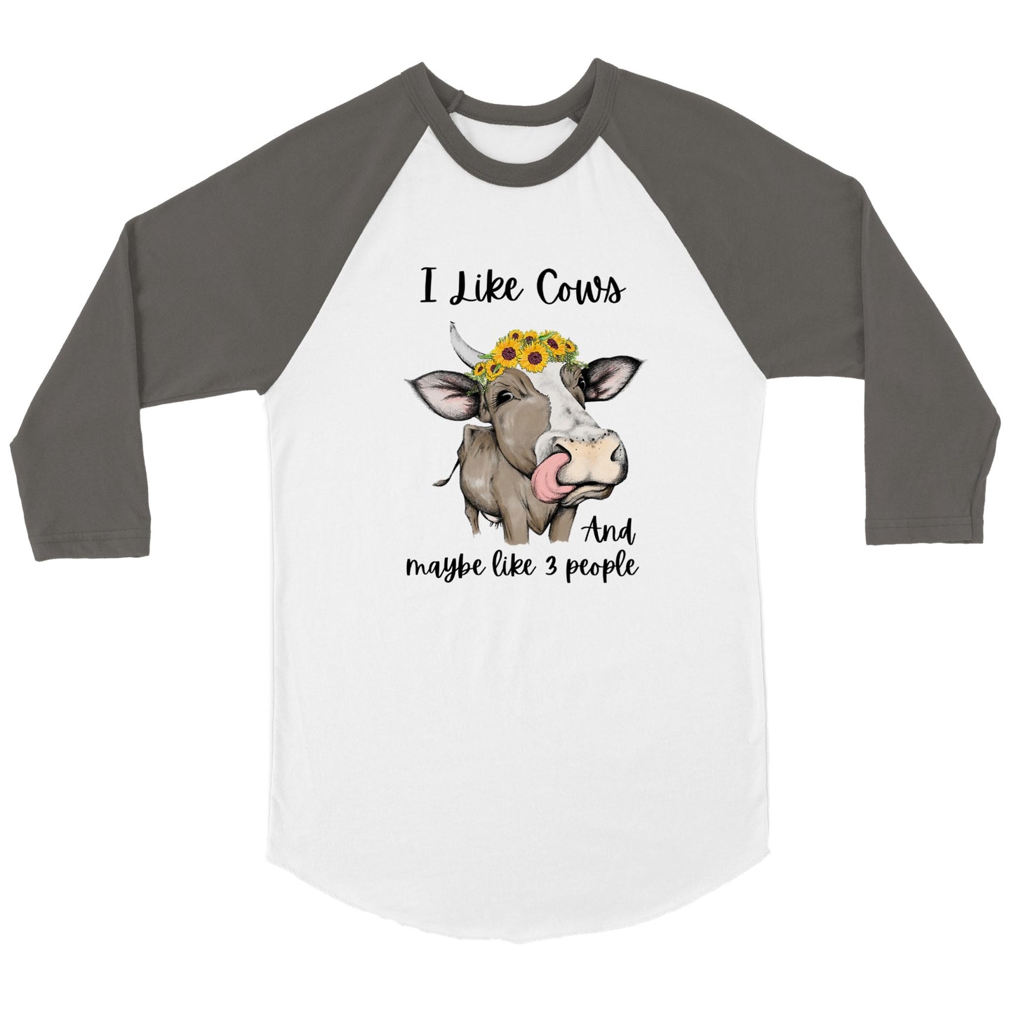 I Like Cows - Unisex 3/4 sleeve Raglan T-shirt